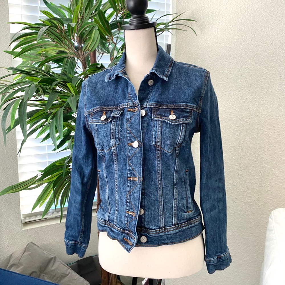 Dark Blue Indigo Jean Jacket with Pockets